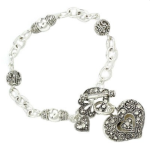 Marcasite Heart  Bracelet