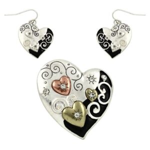 Heart Pendant & Earring Set